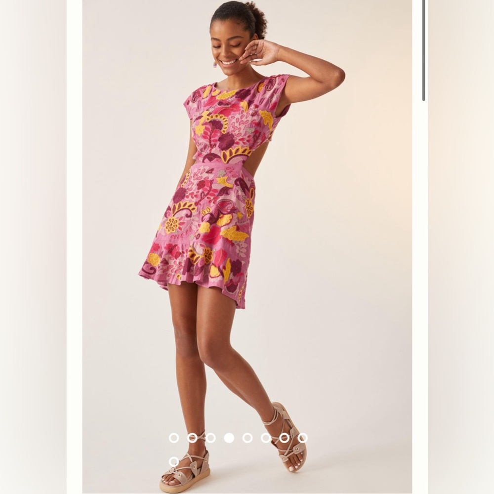 Maeve Embroidered Mini Dress